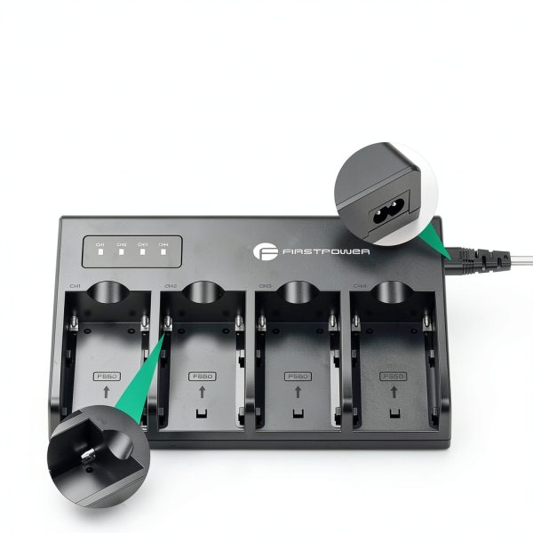 FirstPower 4-Channel Camcorder Battery Charger-4
