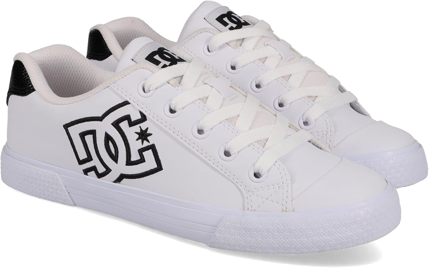 DC White Women's Skateboard Shoes with DC Pill Pattern