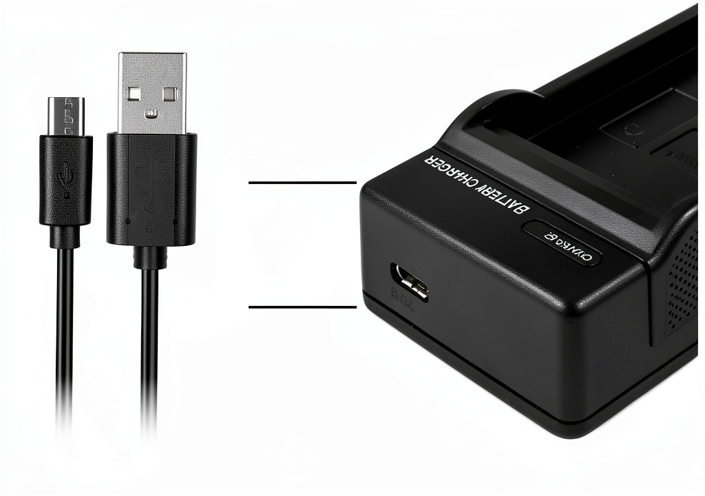 Camcorder battery charger with ultra-thin design
