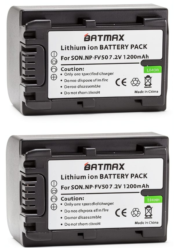 NP-FV50 Battery Charger Batmax 1200mAh Dual Pack-1