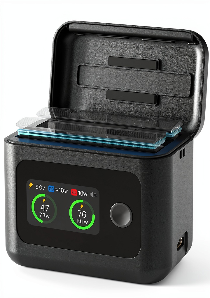 Installing SYMIK 5‑in‑1 Charger 27W Dual Channel for X5 on a wooden desk