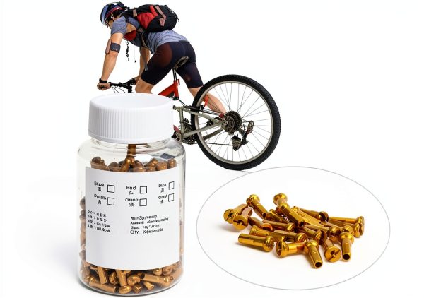 GOTOTOP Gold Bike Spoke Nipples Aluminium Alloy-1