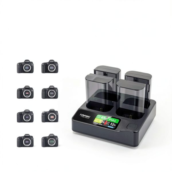 LP-E6 Battery Charger by toprig Fast Charging Station-2