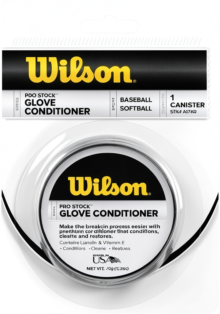 Applying Wilson glove conditioner to a baseball glove