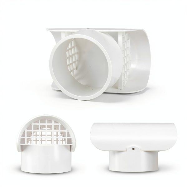 4 Inch Vent Cap Holdly Cover PTEG 4-in PVC White-1